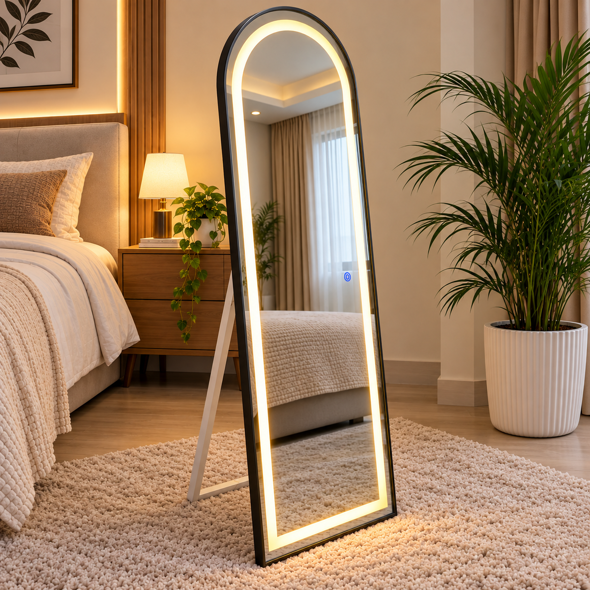 LED Mirror Black 5/1.5 ft with touch sensor