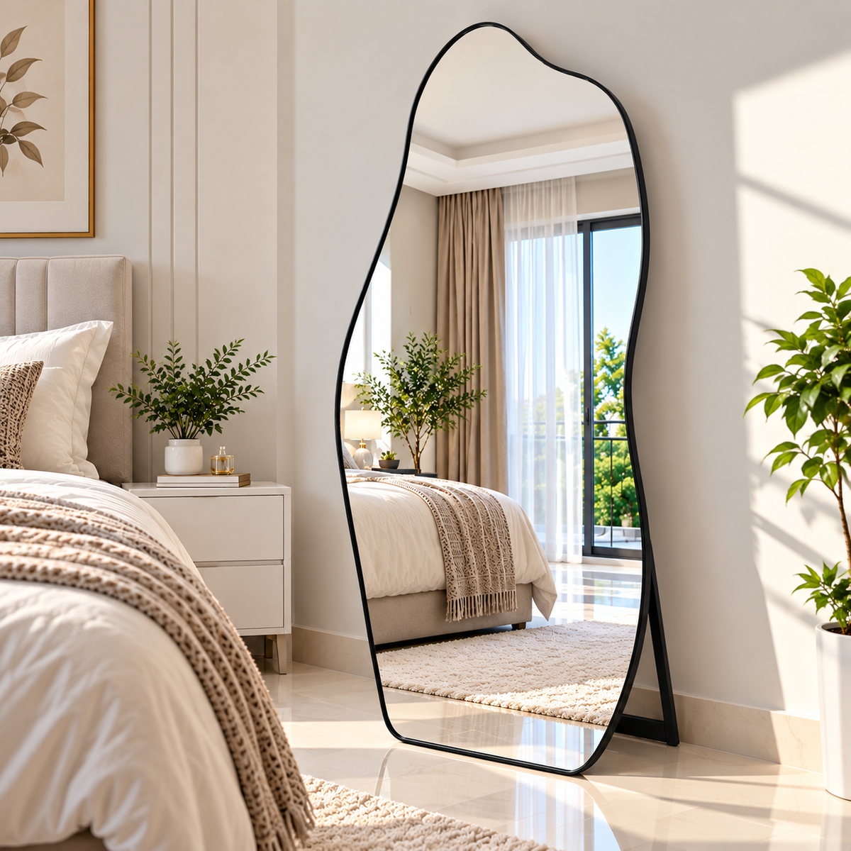 Dolphin Shape Black Standing Mirror 5/2″ ft