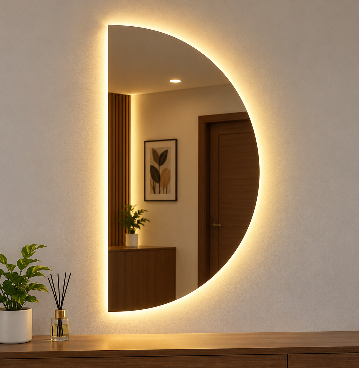 D Shape Backlit LED Mirror 24×48 inch | Mirror World BD