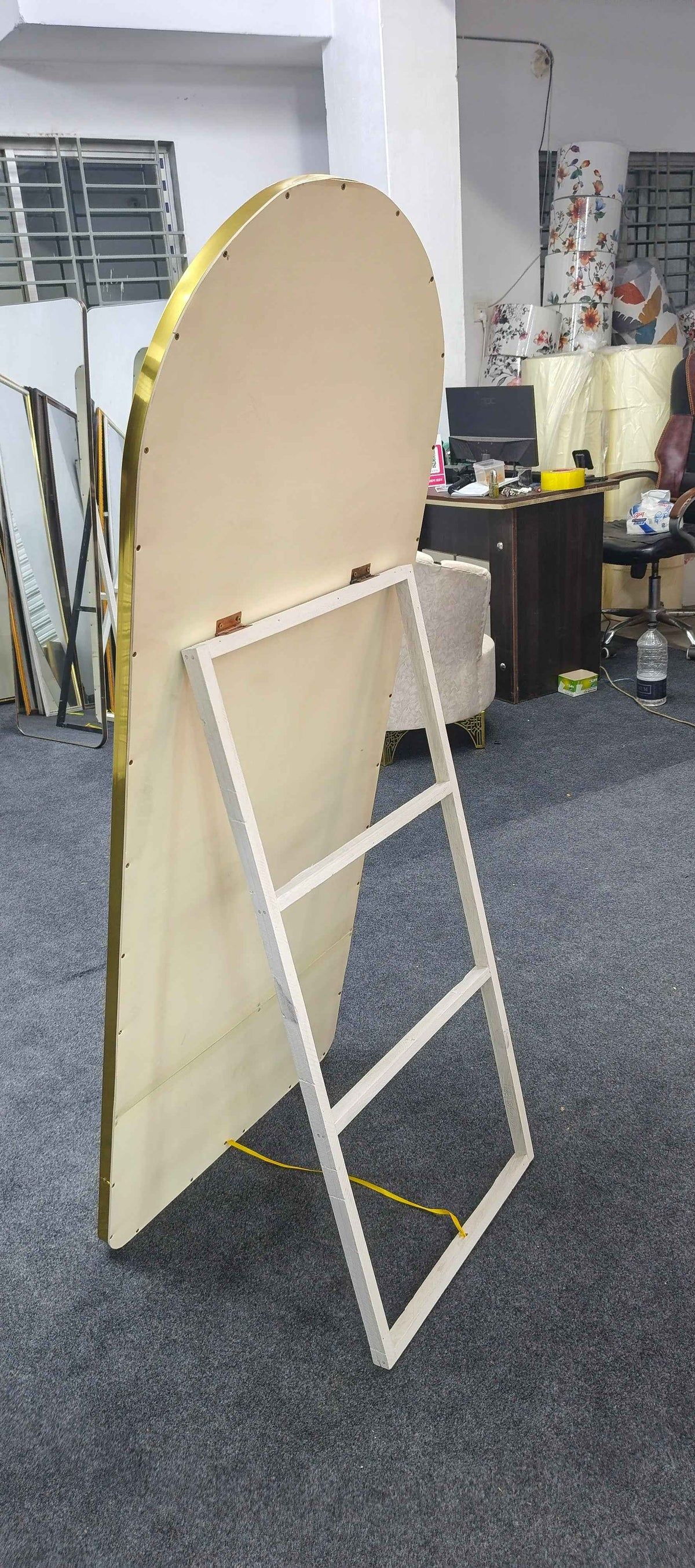 Golden aluminum frame 5/2 ft standing mirror