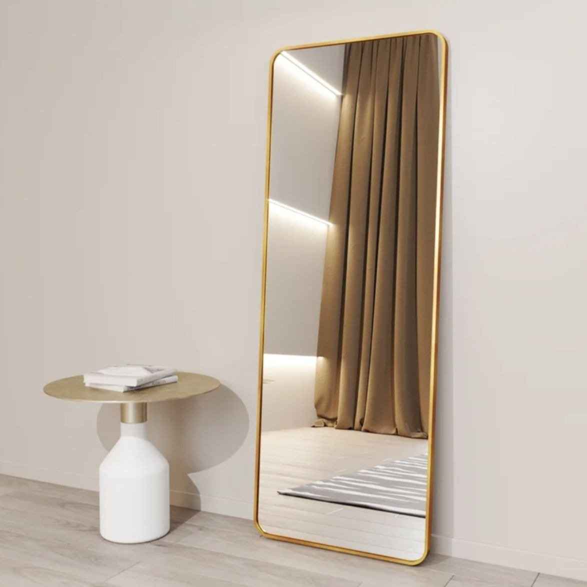 Mobile Shape Golden frame standing mirror 5/1.5 ft