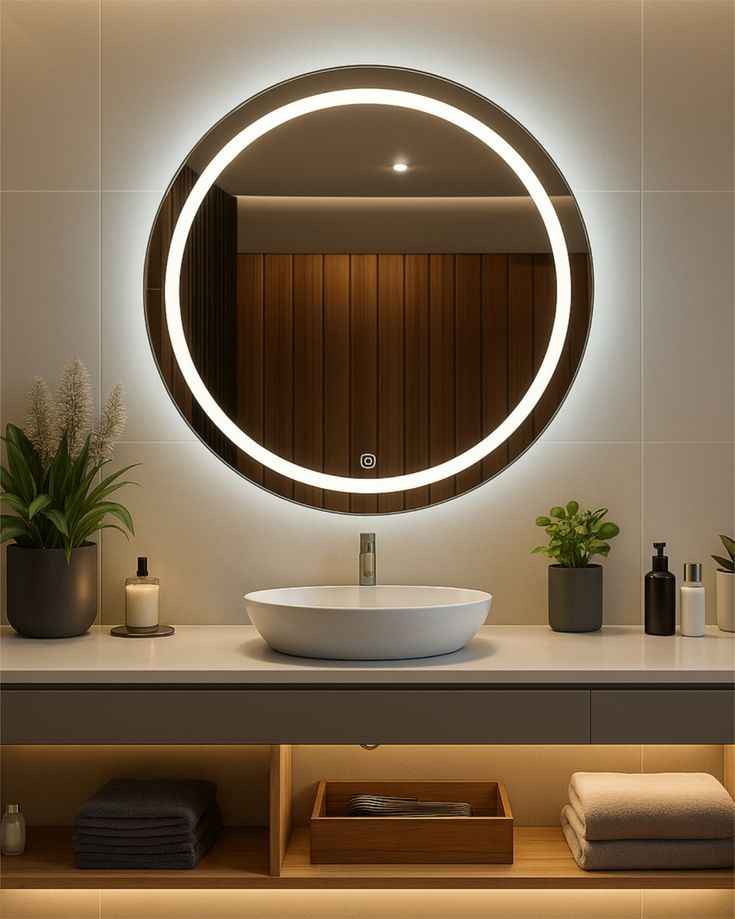 Round LED Mirror Backlit Frame less 30*30, 36*36 and 24*24 Inch