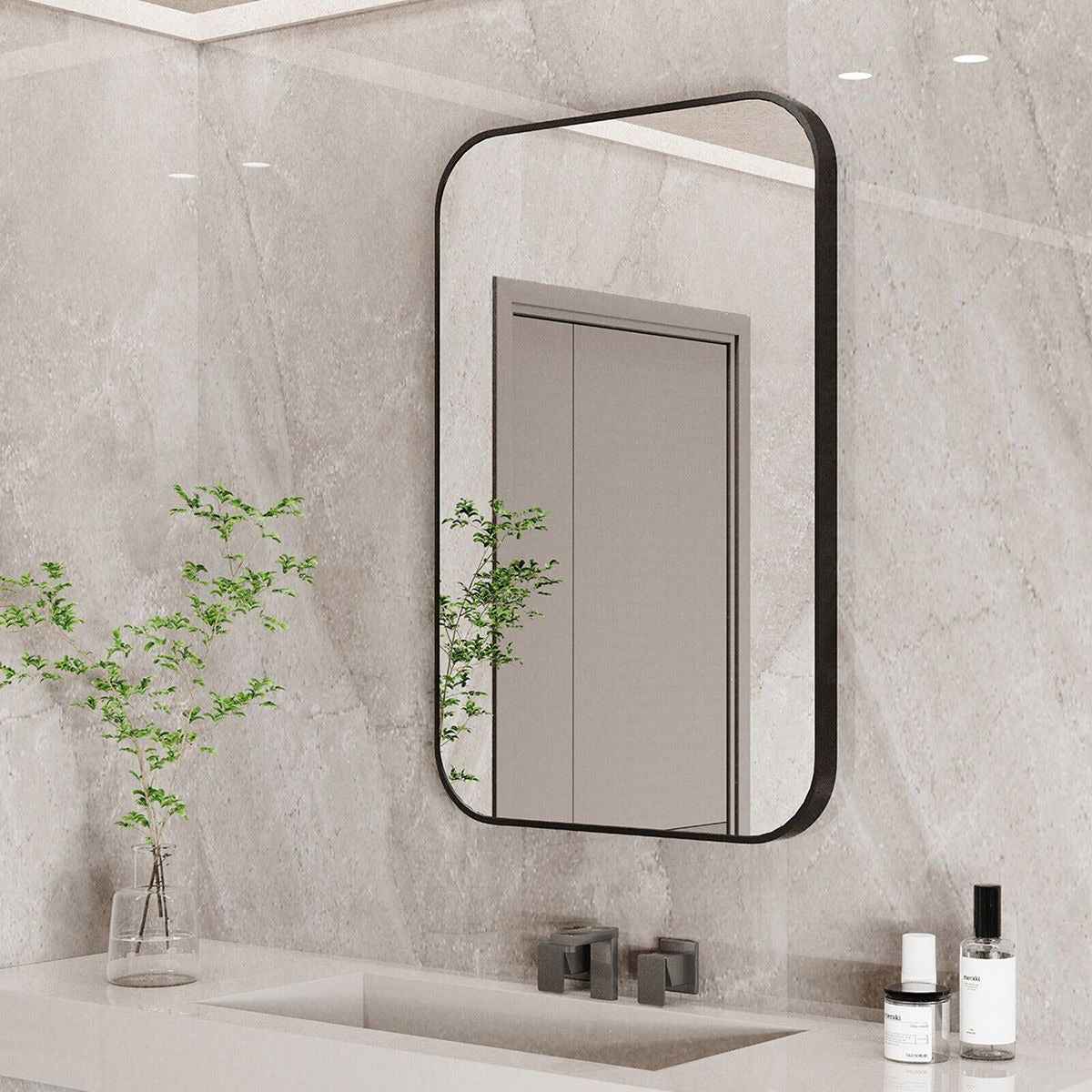 Mobile Shape Black 24*20 inch Bathroom Mirror Basin Mirror