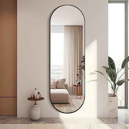 Black Oval Shape 5/1.5" ft Mirror