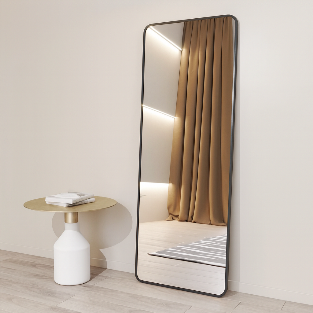 Mobile Shape Black frame standing mirror 5/1.5 ft - Mirror World BD