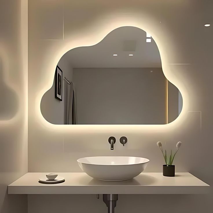 Cloud Shape LED Mirror 24*30 inch 5mm glass