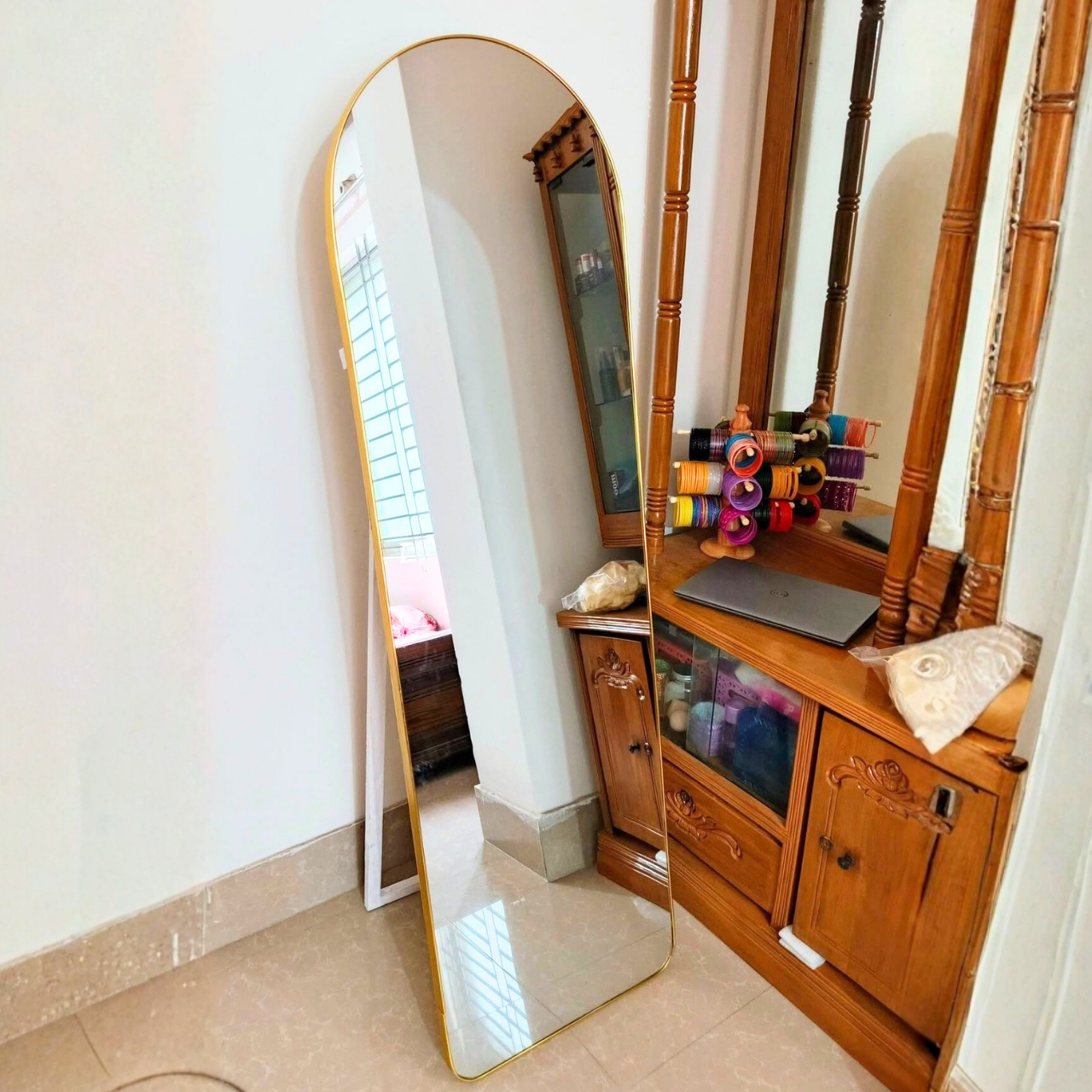 Golden Aluminum frame Mirror 5/1.5 ft - Mirror World BD