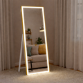 LED Mirror Rectangular Golden frame standing 5/2 ft with touch sensor 5mm glass - Mirror World BD