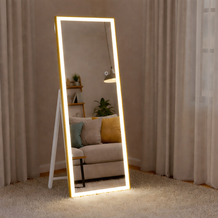 Rectangle LED Mirror Golden 5/1.5 ft | Mirror World BD