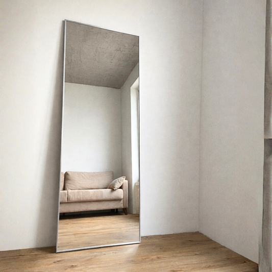 rectangular shape Silver Aluminum Frame Standing mirror 5/1.5 ft - Mirror World BD