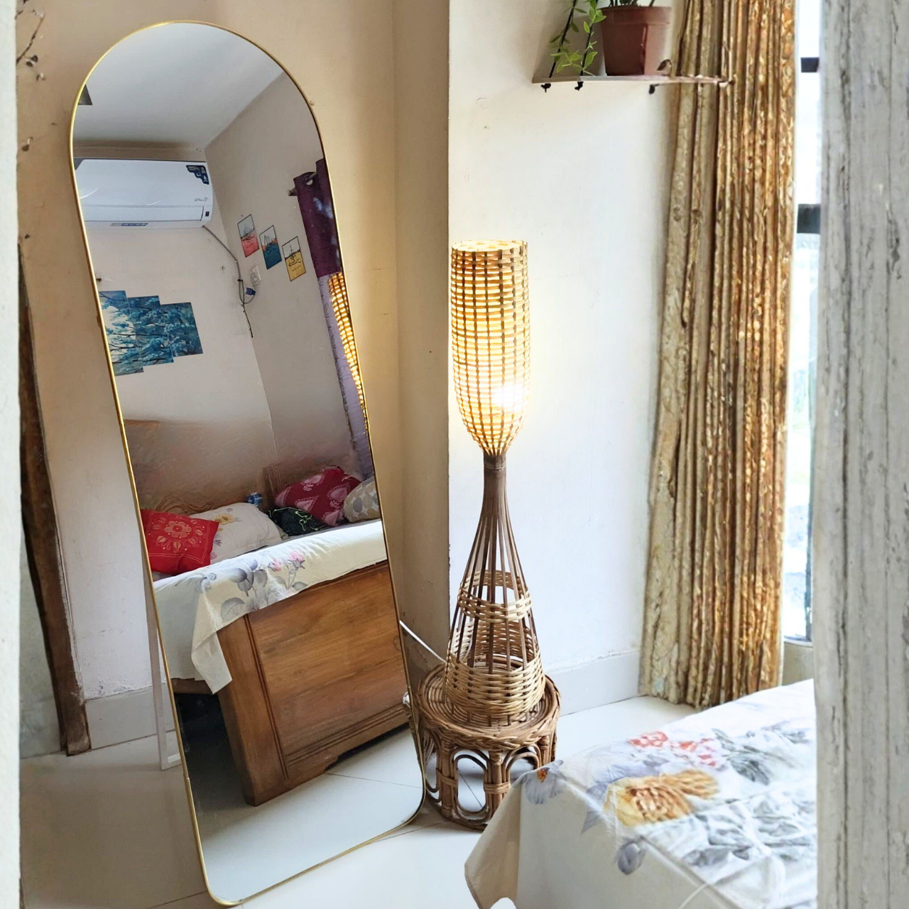 Golden Aluminum frame Mirror 5/1.5 ft - Mirror World BD