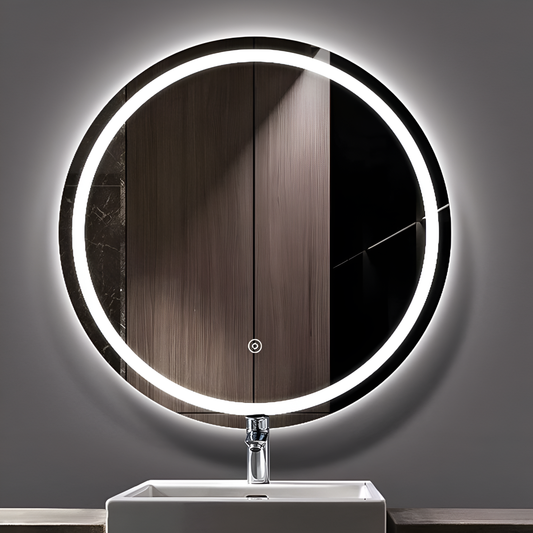 Round LED Mirror  Front Light plus Backlight 24*24, 28*28, 36*36 inch Frameless Mirror with touch sensor