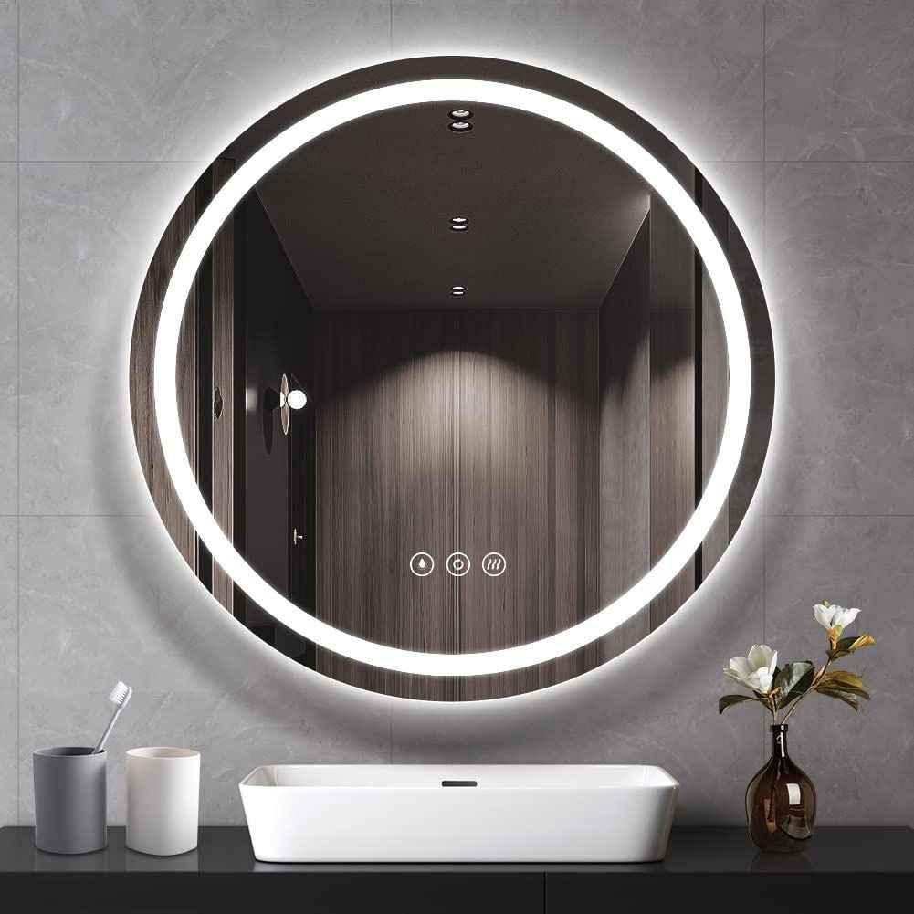 Round LED Mirror – 30×30 & 36×36 Inch Frameless Design with Front Light & Backlight