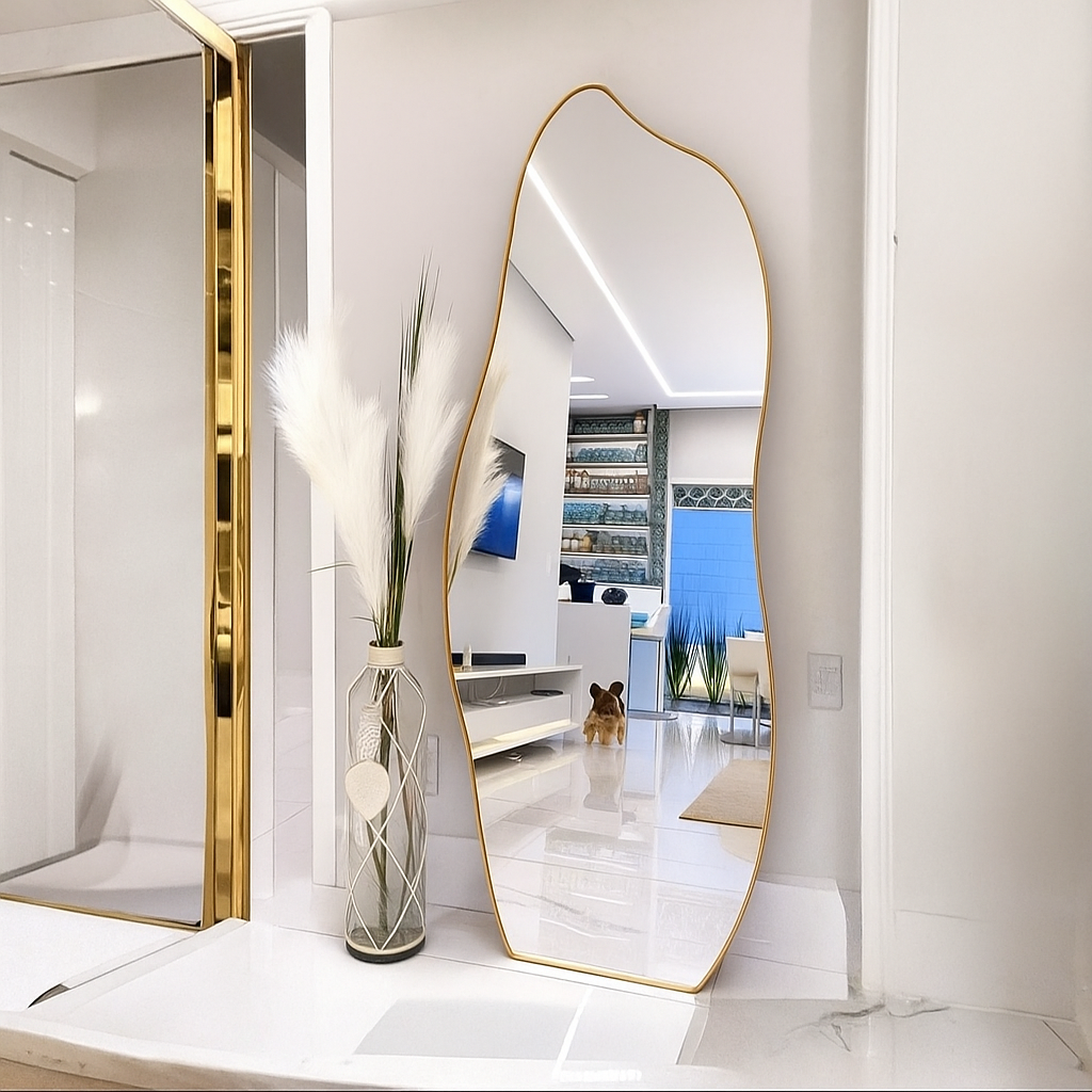 Dolphin Shape Golden Standing Mirror 5/2″ ft