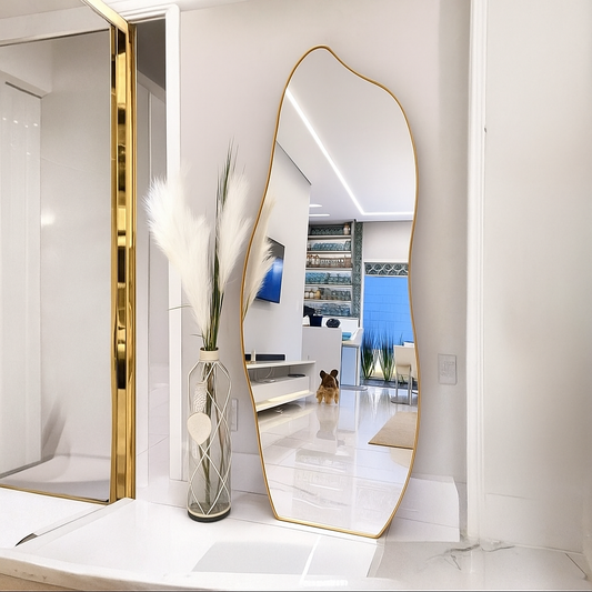 Dolphin Shape Golden Standing Mirror 5/2″ ft - Mirror World BD