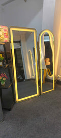 Mobile Shape Golden frame LED Mirror standing 5/2 ft