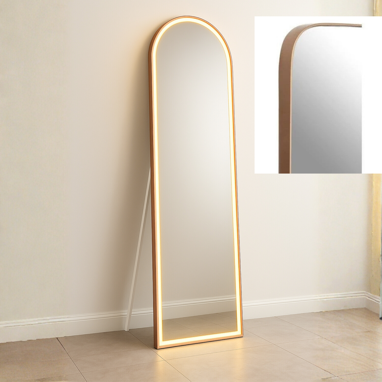 LED Mirror Rose Gold 5/1.5 ft with touch sensor