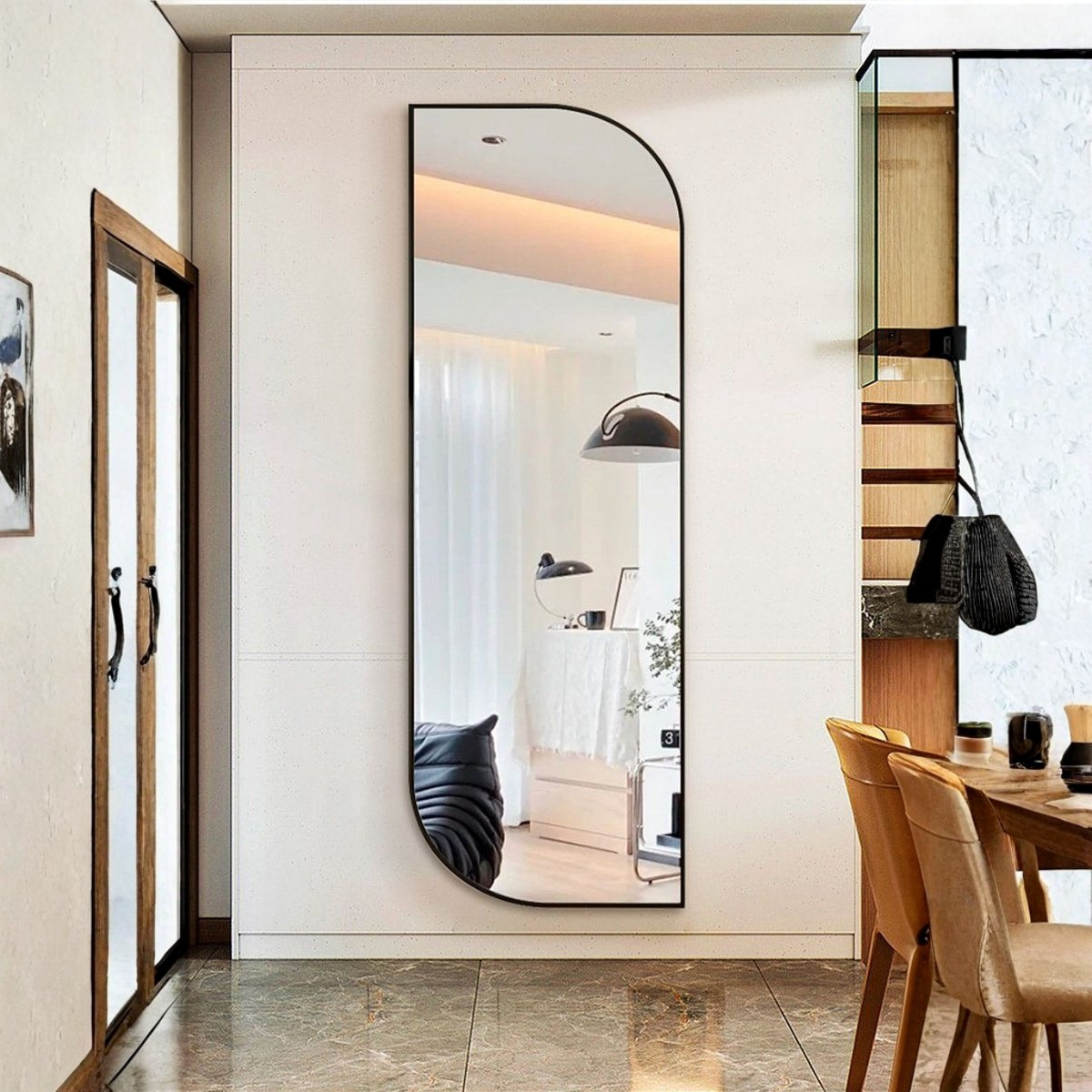 Half Round Mirror Black 5/1.5 ft