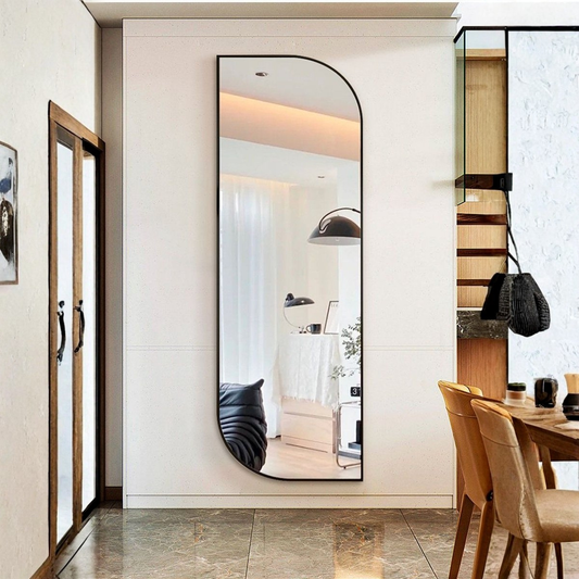 Half Round Mirror Black 5/1.5 ft - Mirror World BD