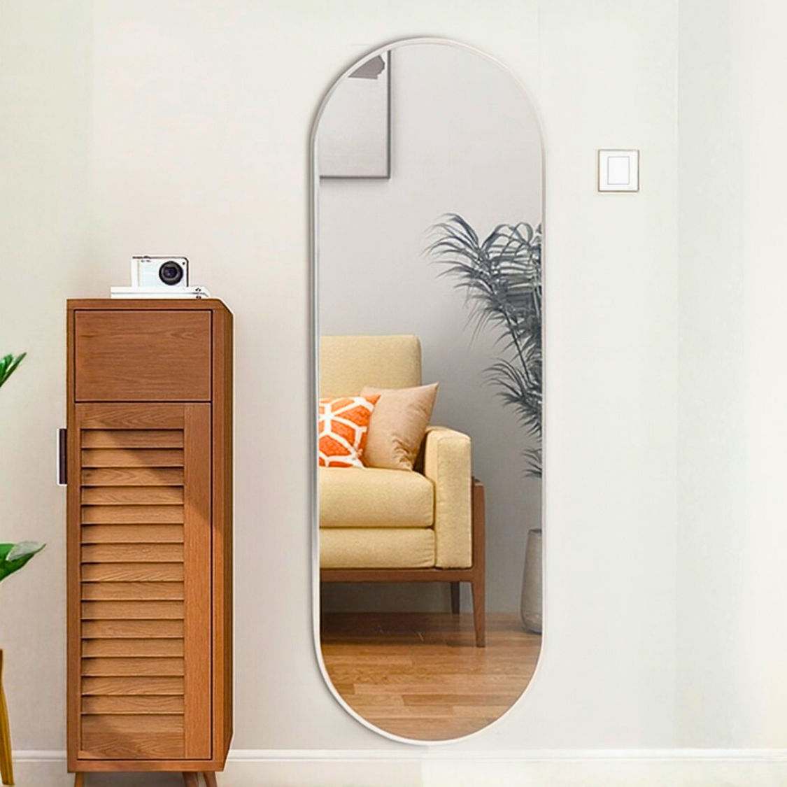 Silver Oval Shape 5/1.5" ft Mirror