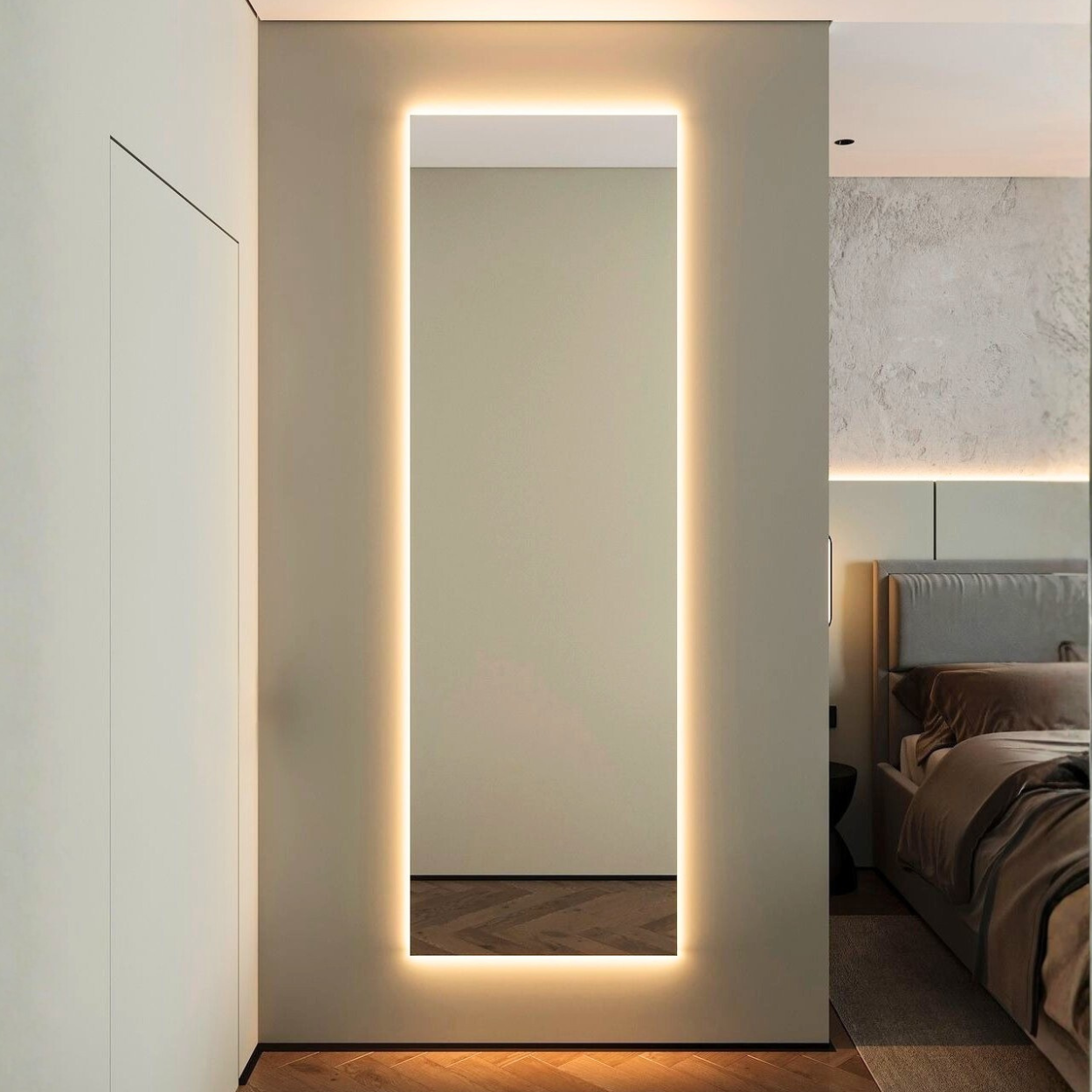 Rectangular LED Backlit Frame less Mirror 5/1.5 ft wall hanging - Mirror World BD