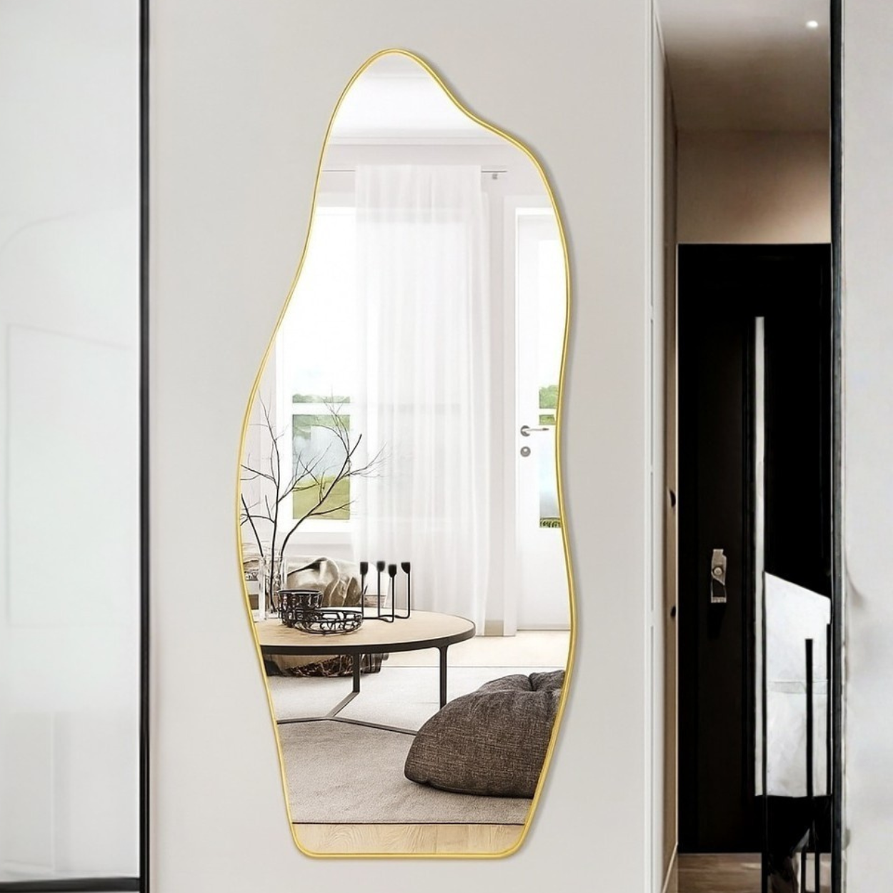 Dolphin Shape Golden Wall hanging Mirror 5/2″ ft