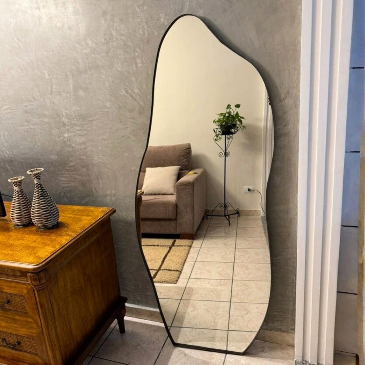 Dolphin Shape Black Standing Mirror 5/2″ ft - Mirror World BD