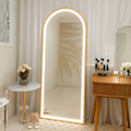 LED Mirror Golden frame standing 5/2 ft with touch sensor - Mirror World BD