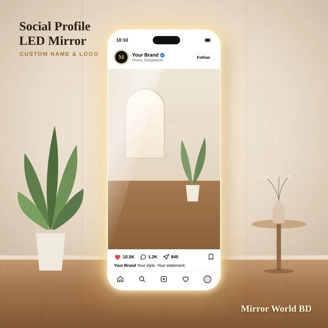 Facebook Instagram Mirror - Social Media LED Mirror