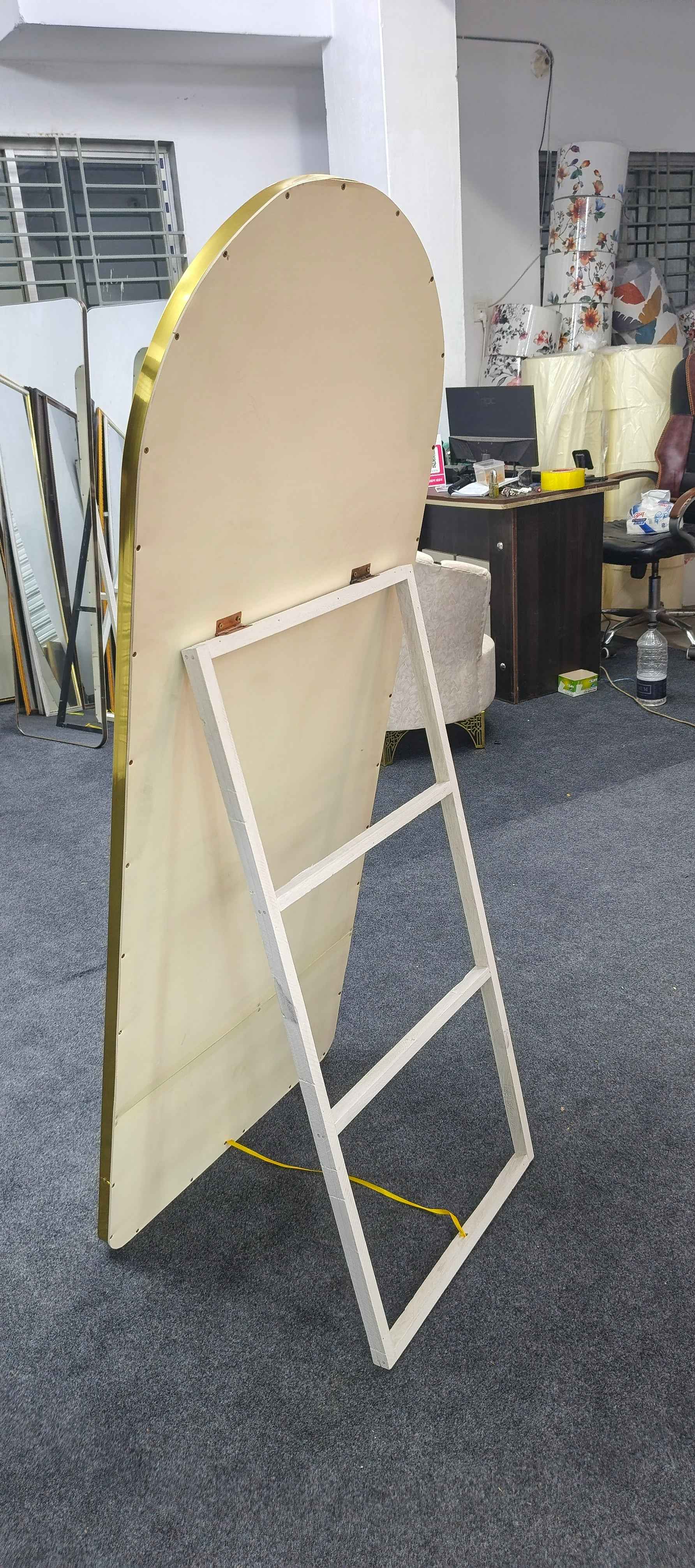 Golden aluminum frame 5/2 ft standing mirror