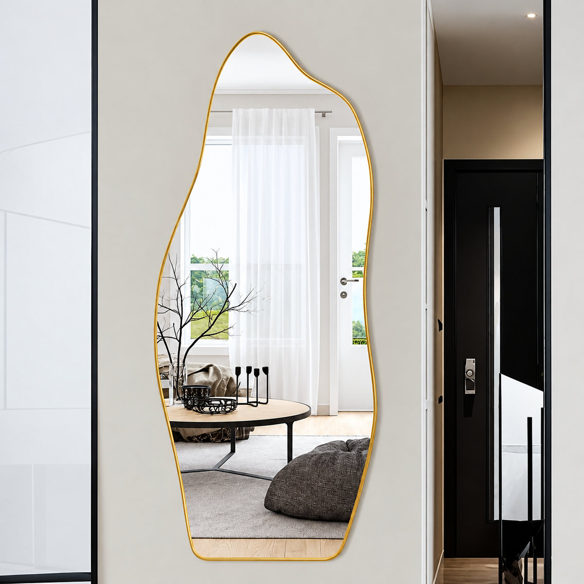 Dolphin Shape Golden Wall hanging Mirror 5/2″ ft