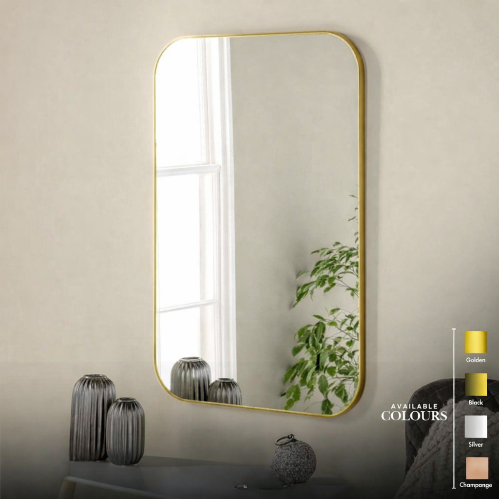 Mobile Shape Golden 24*20 inch Bathroom Mirror Basin Mirror - Mirror World BD
