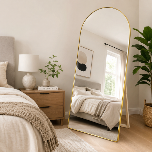 Golden aluminum frame 5/2 ft standing mirror