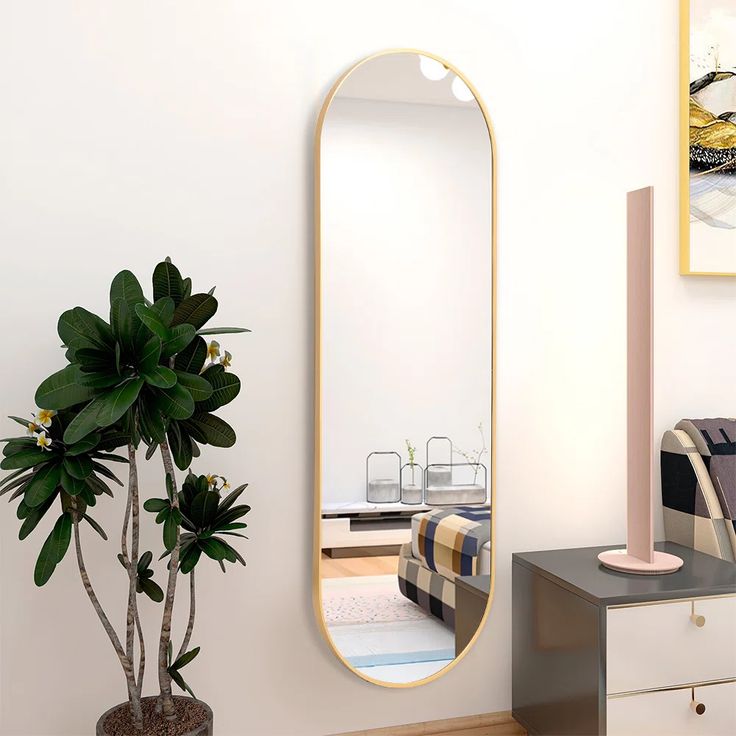 Golden Capsule Shape 5/1.5" ft Mirror