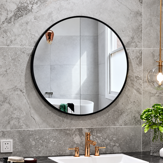 Round Mirror 28*28 inch Black Frame